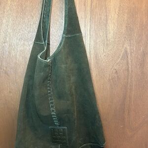 Haute Hippie Olive Suede Hobo Bag